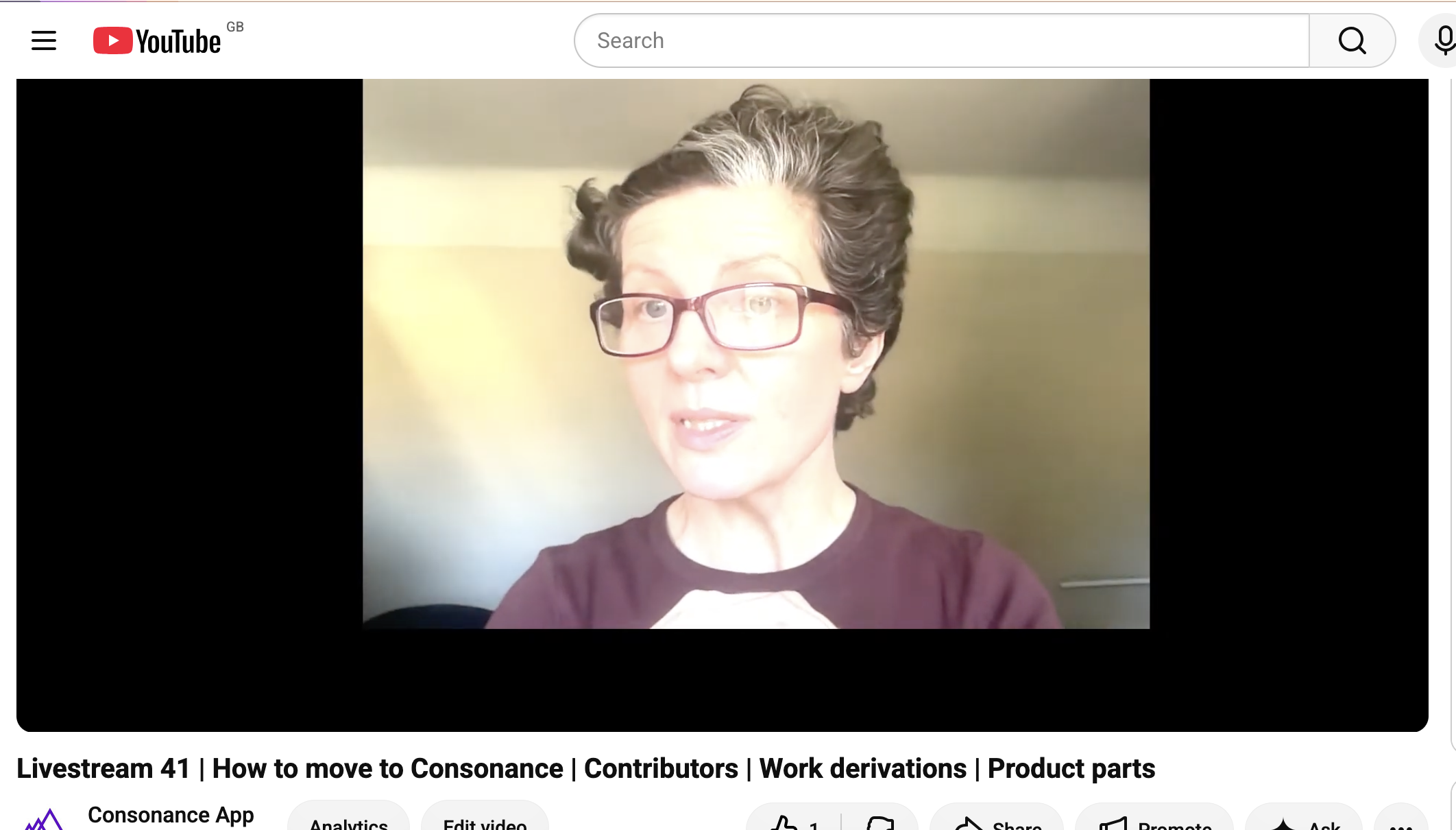 A still from the Consonance livestream.