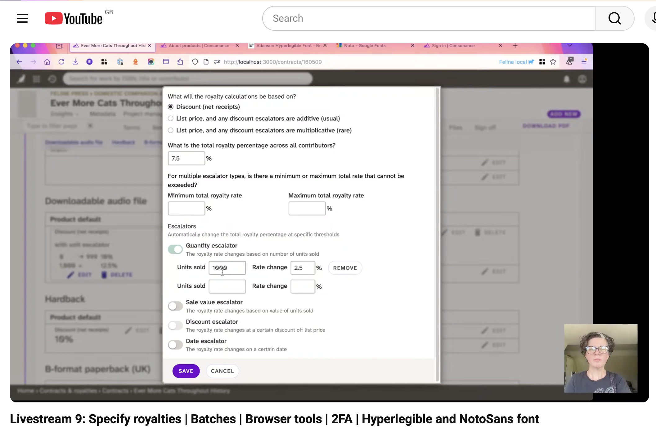 Specifying royalties in Consonance