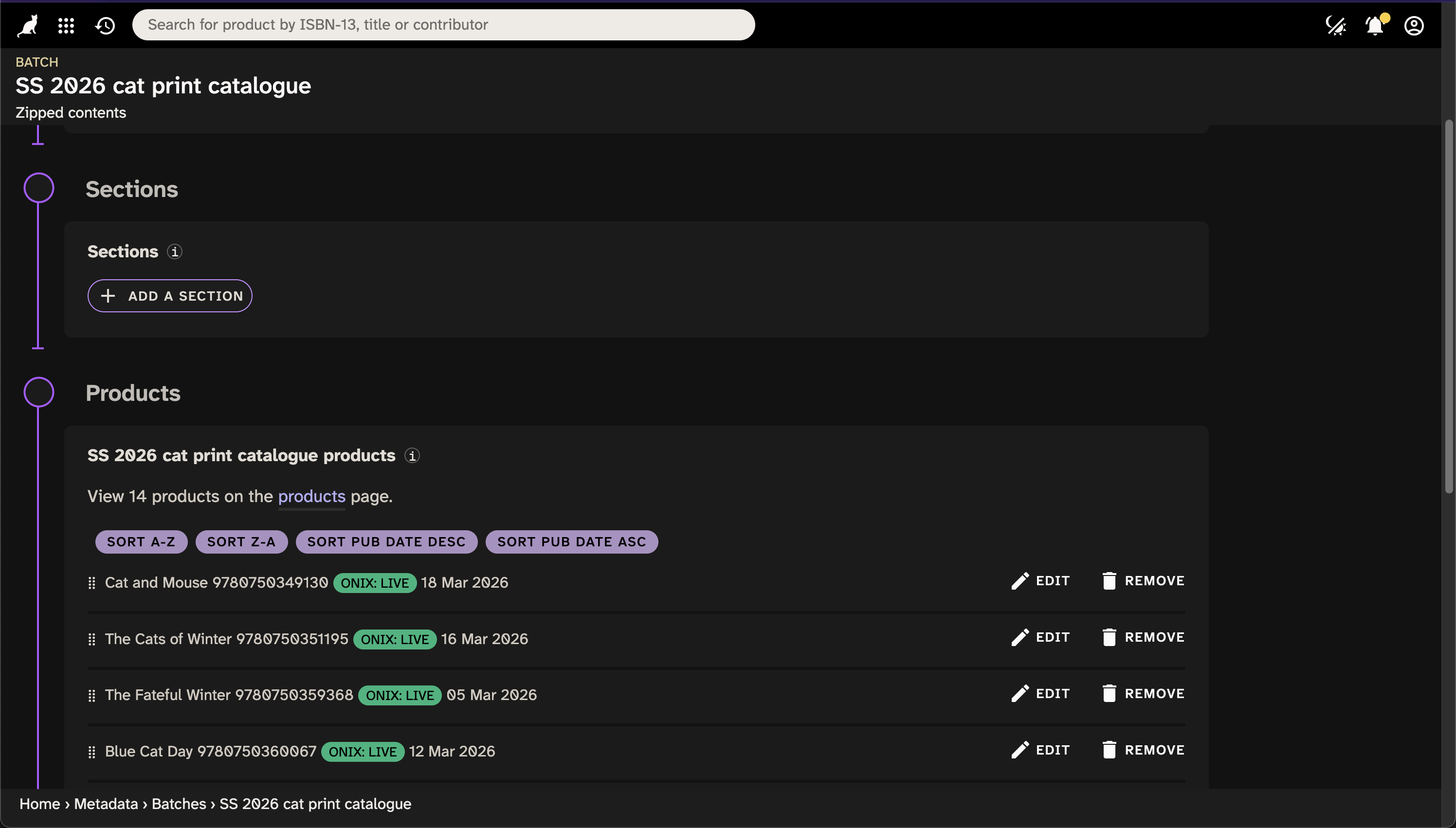 Production screenshot