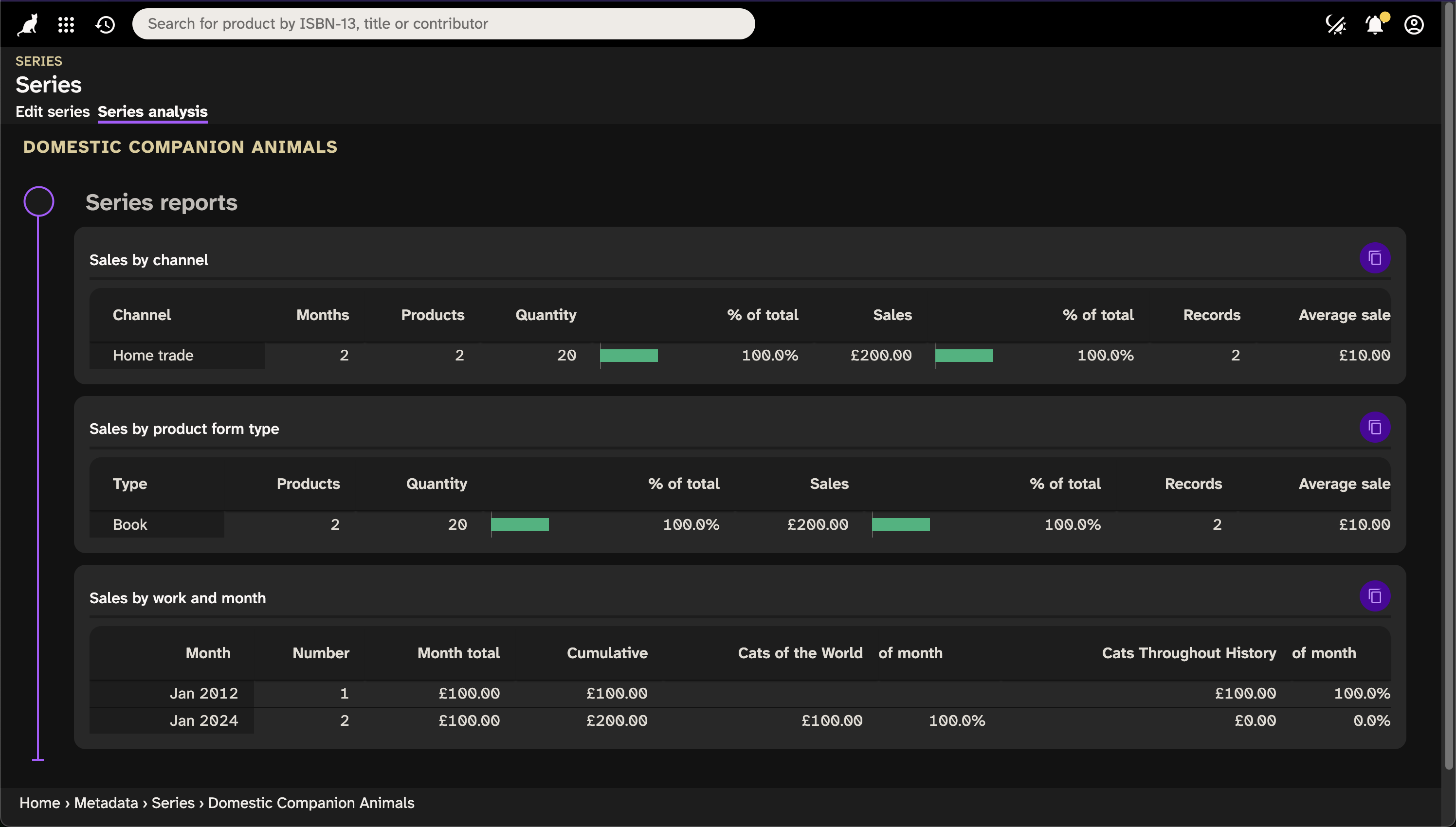 Screenshot of Consonance showing series analysis